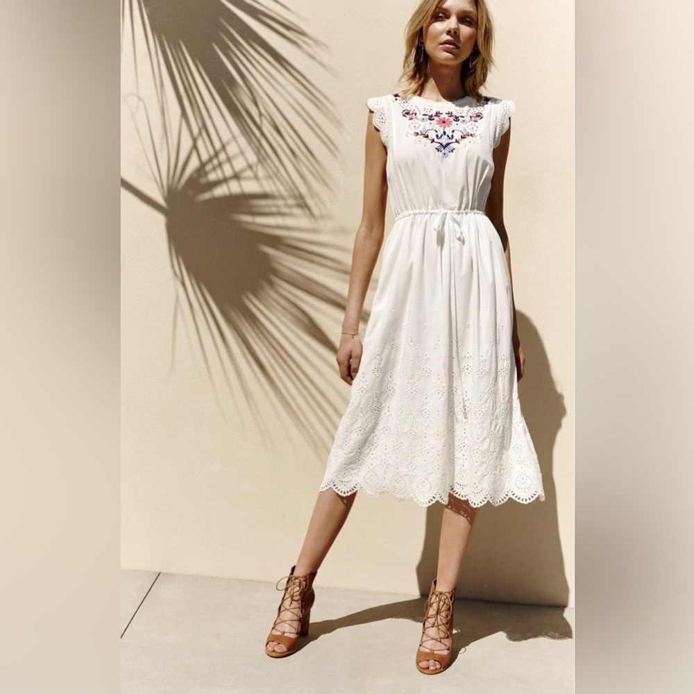 Rebecca Taylor White Embroidered eyelet Dress